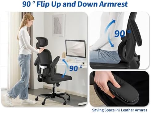 TRALT Ergonomic Office Chair Desk Chair with Adjustable Lumbar Support - Image 6