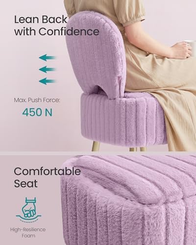 SONGMICS Vanity Chair, Makeup Stool with Folding Backrest - Image 6