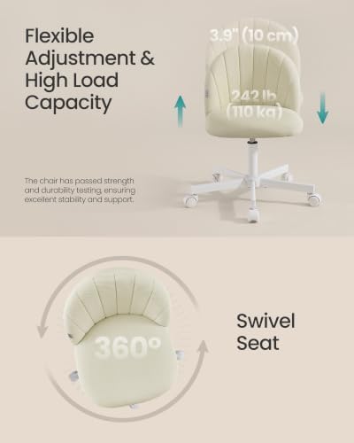 SONGMICS Office Chair, Swivel Makeup Vanity Desk Chair - Image 7