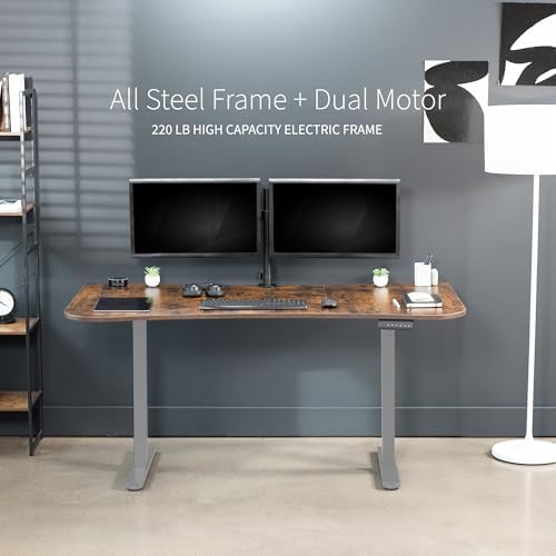 VIVO Rustic Vintage Brown 60 x 24 in Standing Desk, DESK-KIT-E2G1N - Image 6