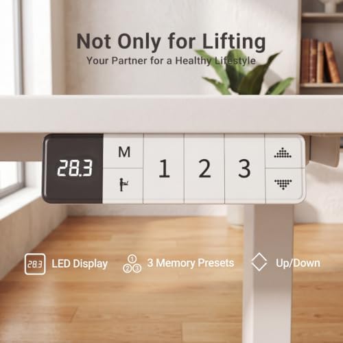 Claiks Electric Standing Desk, 40x24 Inch, White - Image 6