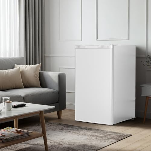 Antarctic Star 3.2 Cu.Ft.Compact Refrigerator with Freezer, Mini Fridge Single Door with Adjustable Thermostat,Removable Glass Shelves for Apartment,Dorm,Office,Kitchen,WHITE - Image 7