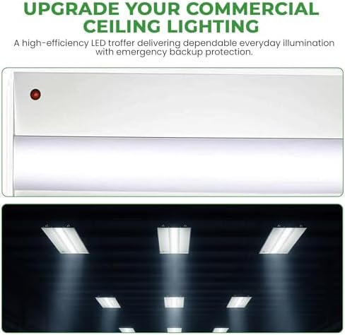 E2 LIGHTING 2 Pack LED 2x4 Troffer, Center Basket Panel Light with Backup - Image 7