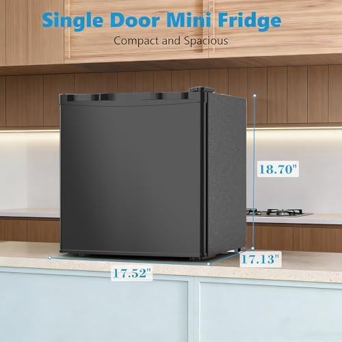 Antarctic Star Mini Fridge with Freezer, Rated 1.6 cu.ft, Small Upright Refrigerator with Removable Shelves, 7 Adjustable Thermostat, Low Noise for Bedroom/Apartment/Office, - Image 7
