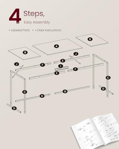 VASAGLE Computer Desk, Steel Frame Gaming Desk for Home Office, 63 Inch - Image 6