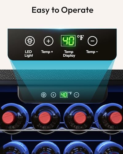 EUHOMY 16 bottle Wine Cooler Refrigerator, Wine Fridge Glass Door, Black - Image 7