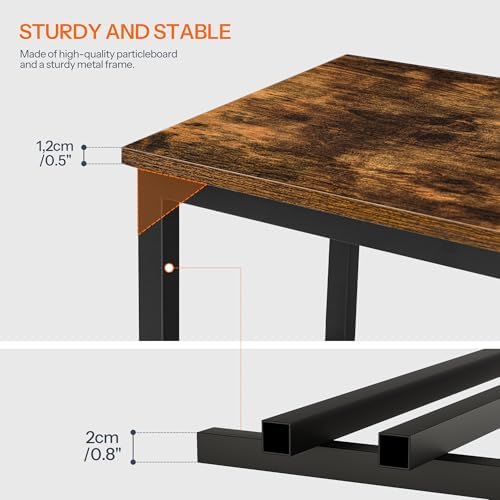 HOOBRO End Table with Charging Station, Narrow Side Table with 2 Drawer & USB Ports & Power Outlets, Nightstand for Small Spaces, for Living Room, Bedroom, Rustic Brown and Black BF541BZ01 - Image 6