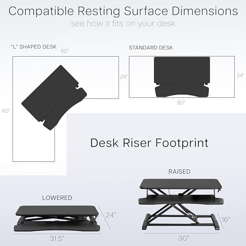 VIVO Dark Walnut 32 in Standing Desk Converter, DESK-V000KA - Image 6