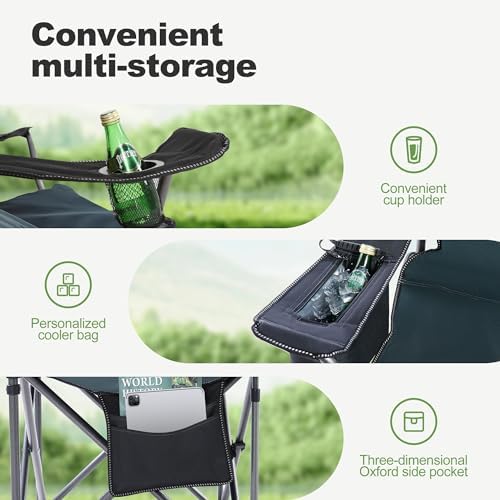 LET'S CAMP Folding Camping Chair Oversized Heavy Duty Padded Outdoor Chair - Image 6