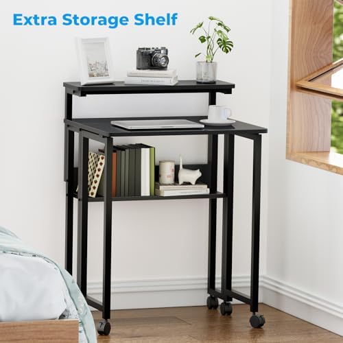 GreenForest Folding Desk with Adjustable Monitor Stand, 24.8 in Small Desk - Image 6