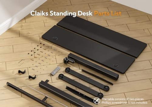 Claiks Electric Height Adjustable Standing Desk, 32x19 Inch, Black - Image 7