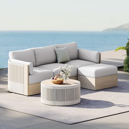 CHITA Modular Acacia Outdoor Furniture Set 5 Piece, Patio Conversation Set - Image 5