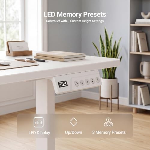Claiks 35 x 20 Inch White Electric Standing Desk - Image 6