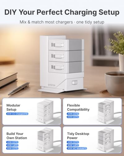 Gitryin Tower Charging Station for Nightstand, 120W Retractable Charger - Image 7