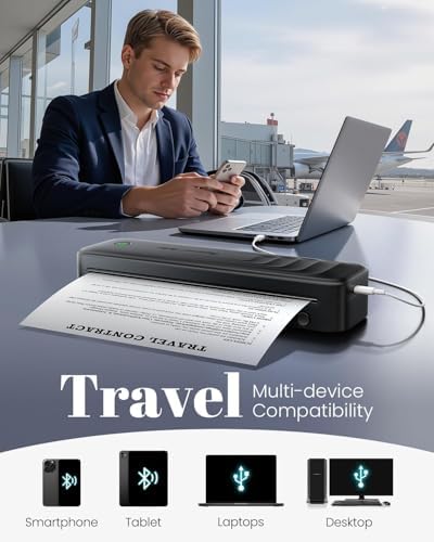 Portable Printers Wireless for Travel with Case & 4 Rolls Thermal Paper - Image 7