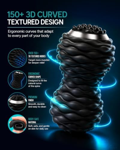 Vibrating Massage Roller for Plantar Fasciitis, 4-Speed Peanut Massage Ball, The Roller - Deep Tissue Myofascial Release Suitable for Plantar Fasciitis, Foot, Neck, Back, Body (Black) - Image 7