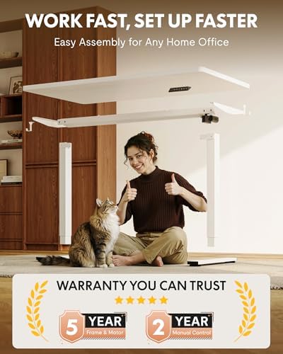 FLEXISPOT EN1 60"x24" One-Piece Standing Desk, White - Image 6