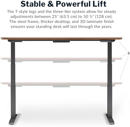 Vari Classic Electric Standing Desk – 72x30 – Walnut/Slate - Image 7