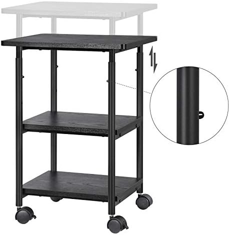 VASAGLE 3-Tier Printer Stand with Locking Wheels, Under Desk Printer Table - Image 6