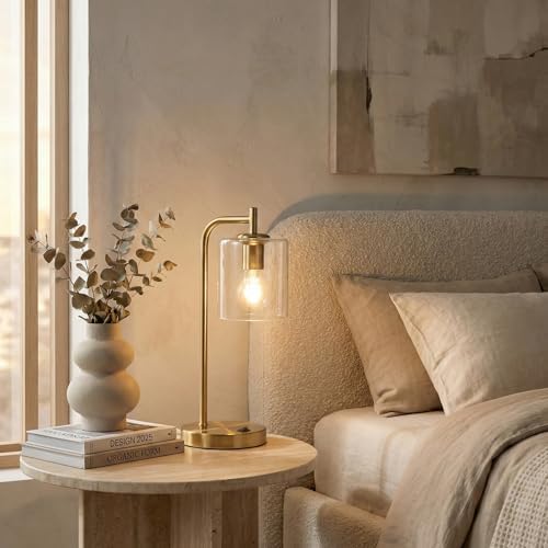 Brightech Elizabeth Table Lamp with Wireless Charging Pad and USB-C Port, Bedside Reading Lamp, Vintage Brass Gold Desk Lamp, Nightstand Lamp with LED Bulb for Bedroom, Living Room, Office - Image 7