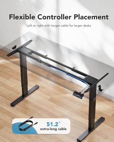 HUANUO Dual Motor Electric Standing Desk Frame, 265 lb Capacity, Black - Image 6