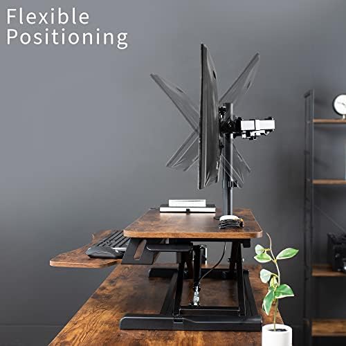 VIVO Vintage Brown 32 in Standing Desk Converter with Stand, DESK-V000KN-M2 - Image 6