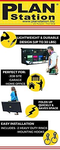 Mini Portable Standing Desk, Workbench, Work Station, Storage for Jobsite, Garage, Office, Shop, Hanging Work Surface, Black (WS3700) - Image 7