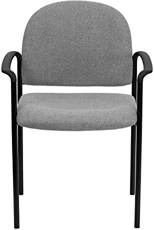 Flash Furniture Steel Stackable Reception Chair with Arms, Gray - Image 6