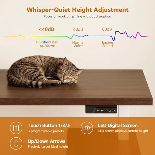 67" L Shaped Standing Desk with Drawers Electric Corner Desk White - Image 7