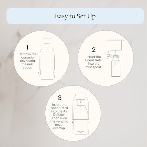 Vitruvi Air Waterless Diffuser for Home, 1500 Sq Ft Coverage | Diffusers for Home, Oil Diffuser, Housewarming Gift, Ceramic Finish, 5 Adjustable Scent Strengths | Vanilla - Image 5