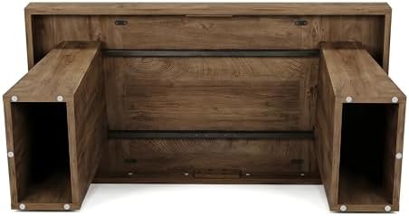 Tribesigns 55" Executive Desk, Wooden Office Desk with Double Pedestal, Modern Simple Computer Writing Table for Home Office, Light Brown - Image 6