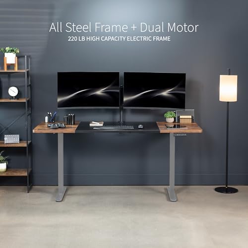 VIVO Black/Vintage Brown 71 x 30 in Standing Desk, DESK-KIT-E2G7BN - Image 6