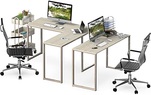 SHW Mission 48 x 48 L-Shape Home Office Computer Desk, Maple - Image 6