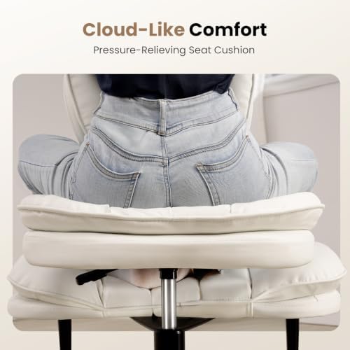 Cross Legged Office Chair, Ergonomic Cloud Criss Cross Desk Chair, Meditation Chair with Wheels, Height Adjustable Seat for ADHD, Wide Kneeling Chair with Back Support - Image 6