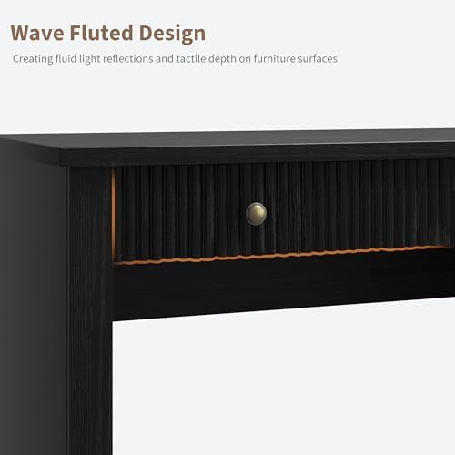 Garvee 54" Fluted Home Office Desk with File Drawer for Home Office - Image 6
