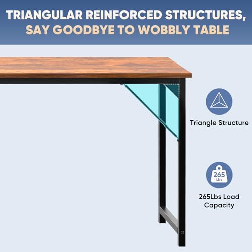DUMOS 63 Inch Small Computer Desk, Gaming Desks for Home Office Bedroom - Image 6