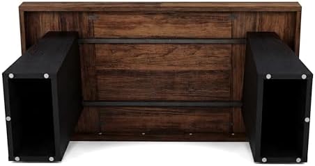 Tribesigns 55" Executive Desk, Wooden Office Desk with Double Pedestal, Modern Simple Computer Writing Table for Home Office, Brown & Black - Image 6