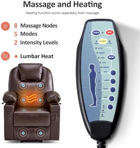 MCombo Small Power Lift Recliner Chair for Elderly, Heat and Massage 7141 - Image 7
