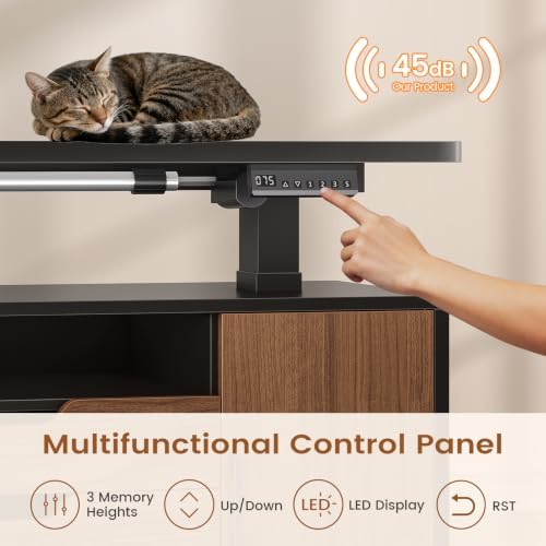 SEDETA Modern L Shaped Executive Electric Standing Desk with 4 Drawers - Image 6