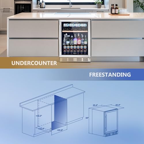 Kalamera Mini Fridge 24 Inch Undercounter Beverage and Wine Cooler - Image 7