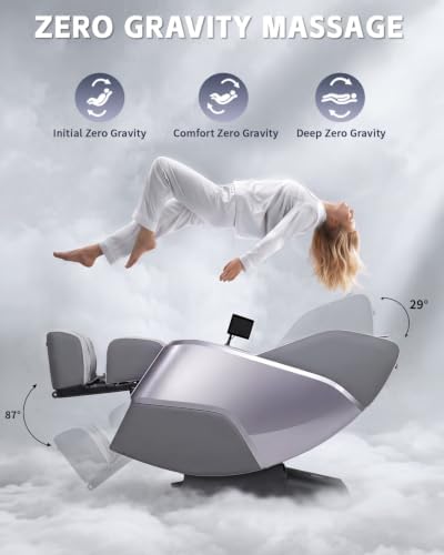 4D Massage Chair Full Body Zero Gravity SL Track Recliner,Grey - Image 6