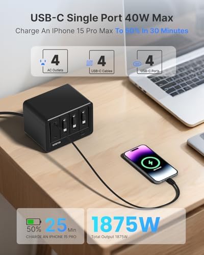 Gitryin 12-in-1 Desktop Charging Station, App Remote Control, 160W Charger - Image 7