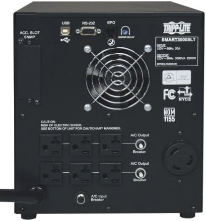 Tripp Lite SMART3000SLT 3000VA 2250W UPS Smart Tower AVR 120V 3kVA USB DB9 SNMP, 7 Outlets - Image 2