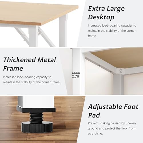 Need Office Computer Desk 47.2x23.6 in Sturdy Folding Laptop Table Pink Oak - Image 6