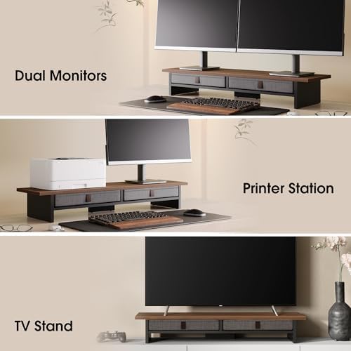 Fenge 35 Inch Monitor Stand with Drawer Storage, Computer Riser for Desk - Image 6