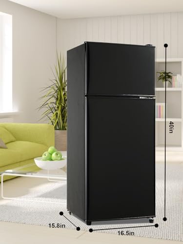 Refrigerator with Freezer 3.8 Cu.Ft Top-Freezer Compact Refrigerator Black - Image 7