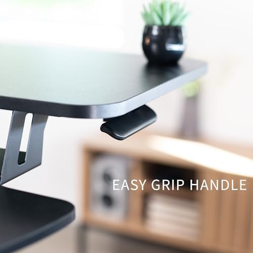 VIVO Black 36 in Standing Desk Converter with Monitor Stand, DESK-V036K-M2 - Image 6