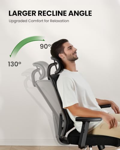 Marsail Ergonomic Office Chair Ergonomic Gaming Chair with Lumbar Support, 2D Headrest, Adjustable Armrests, Contoured Seat Cushion, Computer Desk Chair with Wheels for Home and Office, Pack of 15 - Image 7
