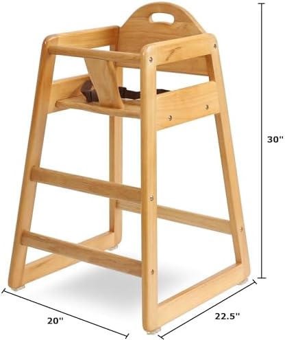 Wooden High Chair for Baby & Toddler – Restaurant-Style Stackable HighChair with Commercial Grade Solid Wood for Dining Table & Kitchen – Compact & Portable Design for Home & Restaurant Use -Natural - Image 6