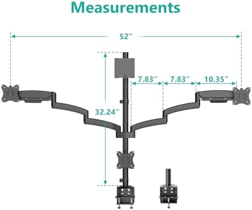 WALI Stacked 4 Monitor Mount for Max 49" UItrawides and Three 27" Monitors - Image 7